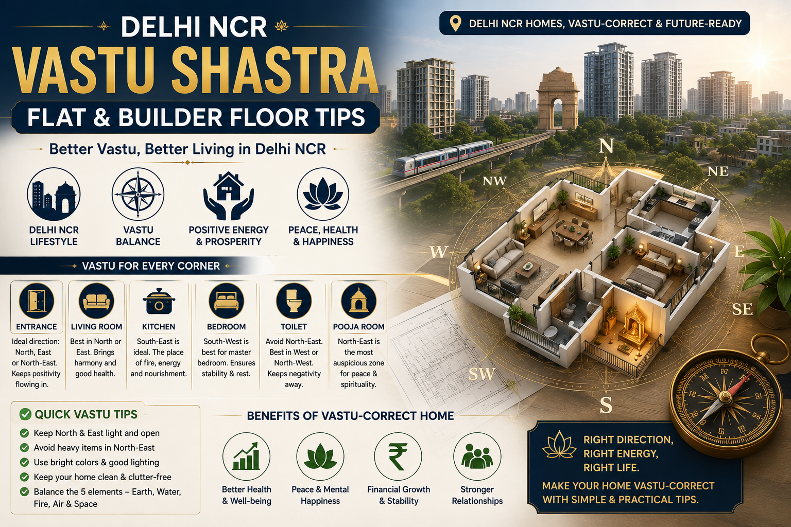 Delhi NCR Mein Vastu Shastra: Flat aur Builder Floor Ke Liye Practical Tips